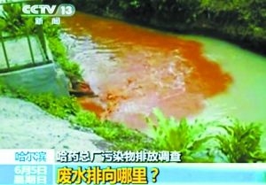 廢水橫流 央視視頻截圖